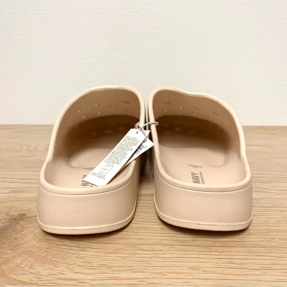 Old Navy Perforated Clogs‎ Slides Kids Sz 3-4 EVA Lightweight Summer Light Taupe